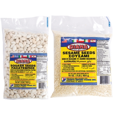SQUASH SEEDS AND SESAME SEEDS
