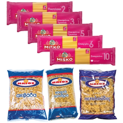 GREEK PASTA, SPAGHETTINI, AHIVADES, BUTTERFLYS, KOFTO HONDRO